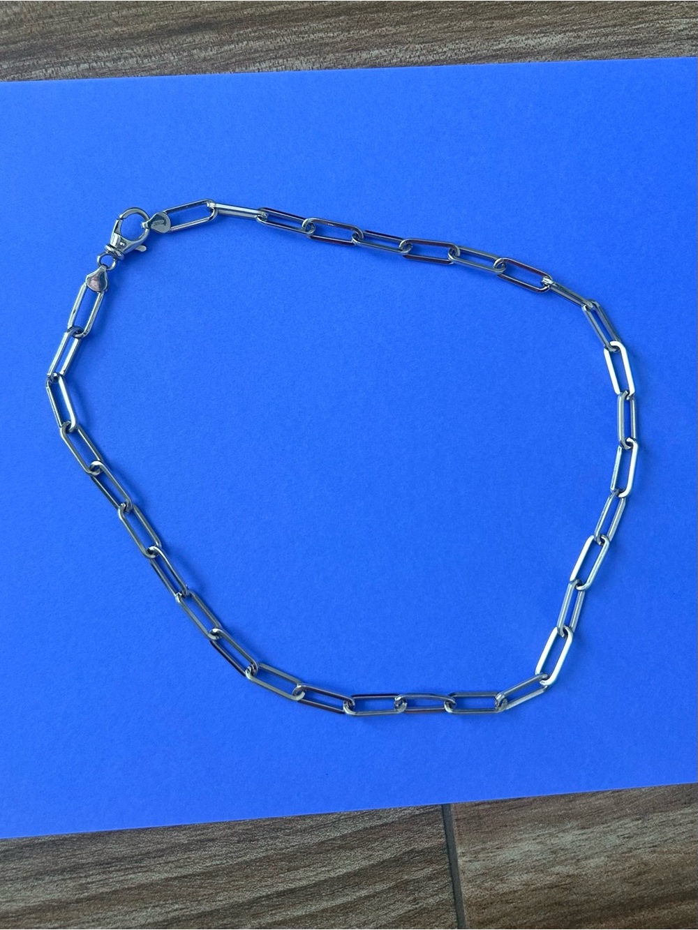 Sterling Silver Paperclip Long Link Necklace - 20 Inch Chain Vintage! - Picture 3 of 11
